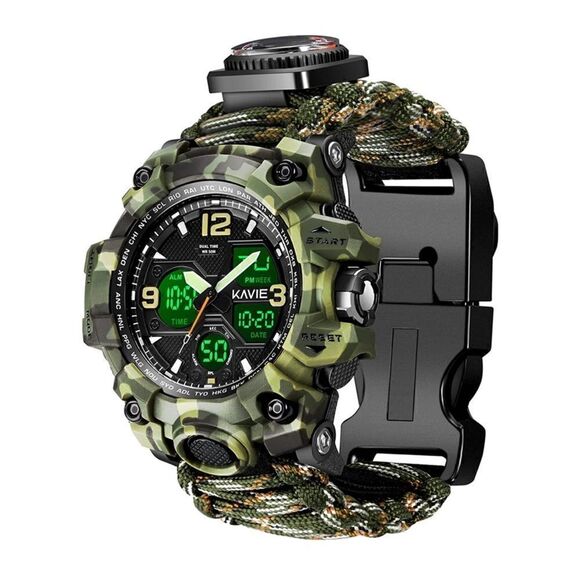 23-in-1 Survival Digital Watch Green Camo - Picture 1 of 4
